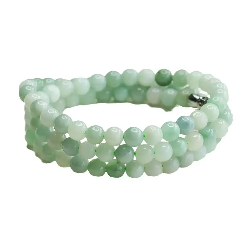 Aiyu Natural Jade Necklace Bead Chain Green - Image 5