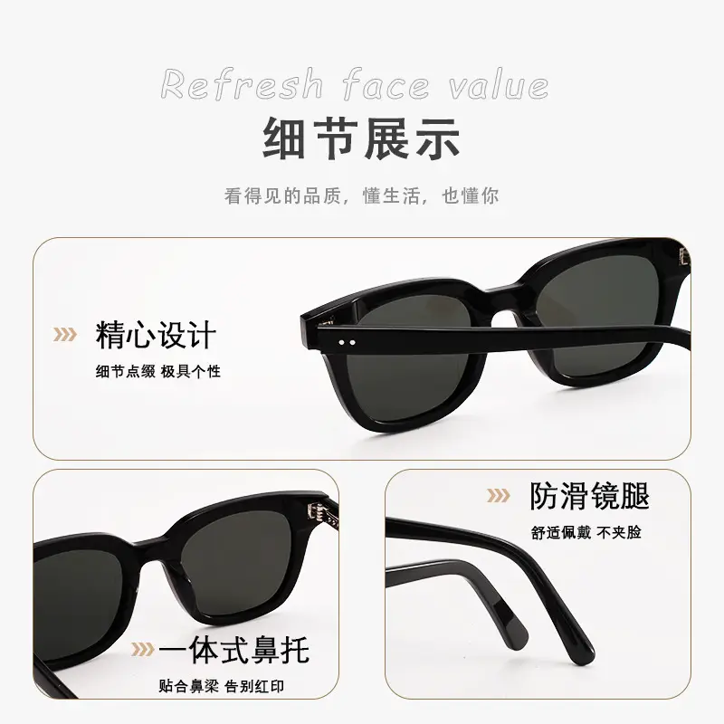 Black Acetate Sunglasses for Women High Density Premium - Image 5