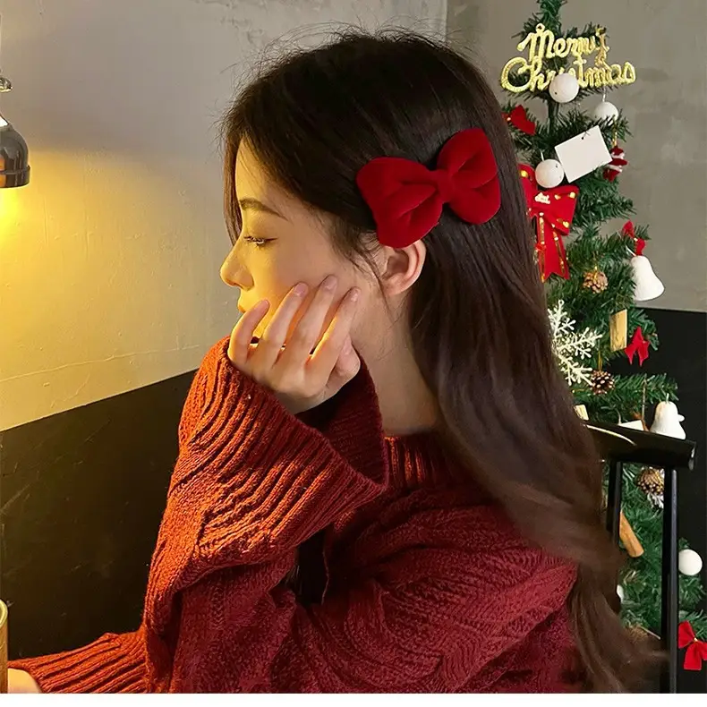 Black Velvet Bow Hairpin for Girls