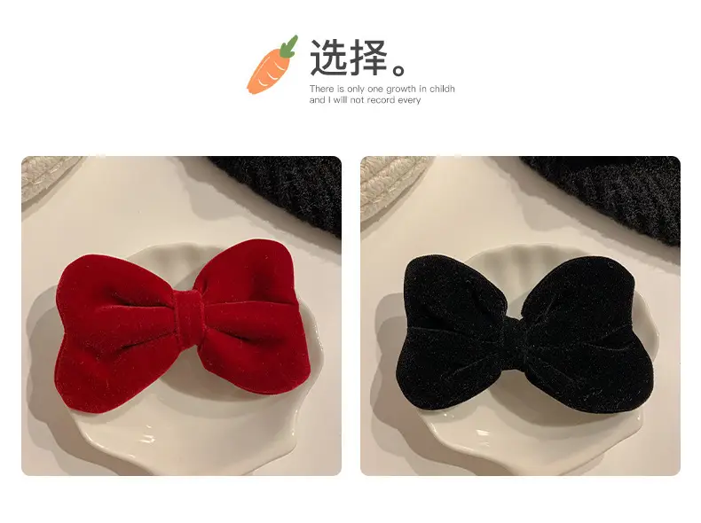 Black Velvet Bow Hairpin for Girls — feature 18