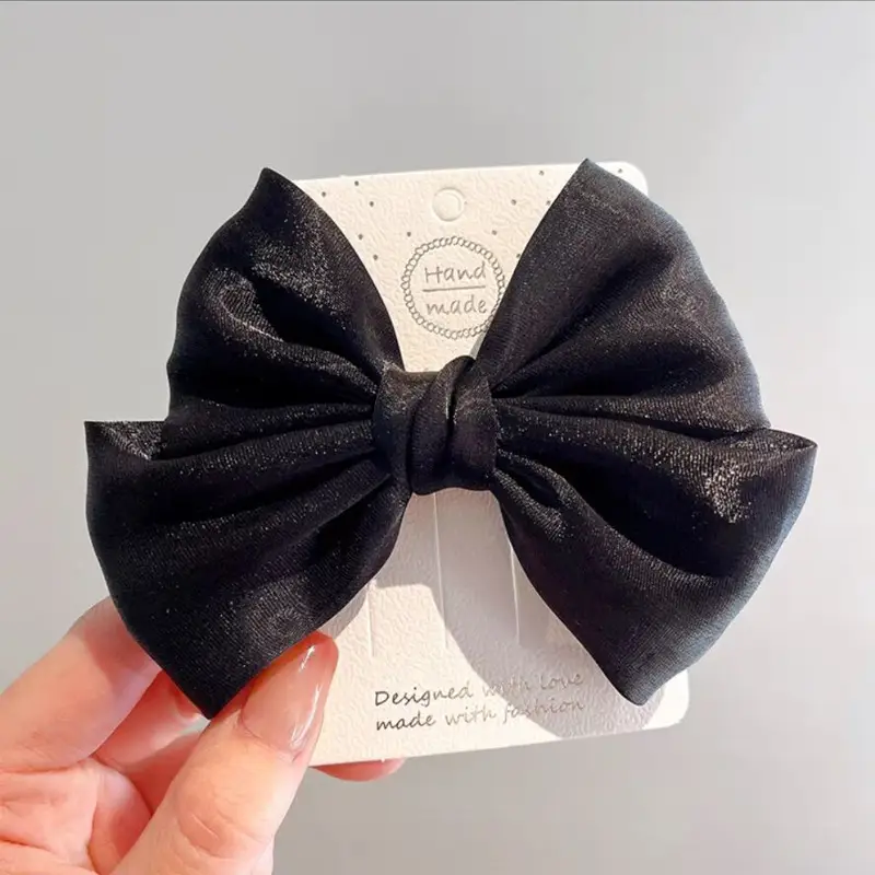 Black Velvet Bow Hairpin for Girls