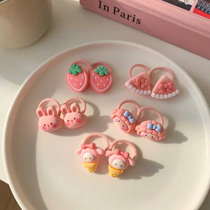 Pink Cartoon Baby Hair Bands Set of 2 - Image 2