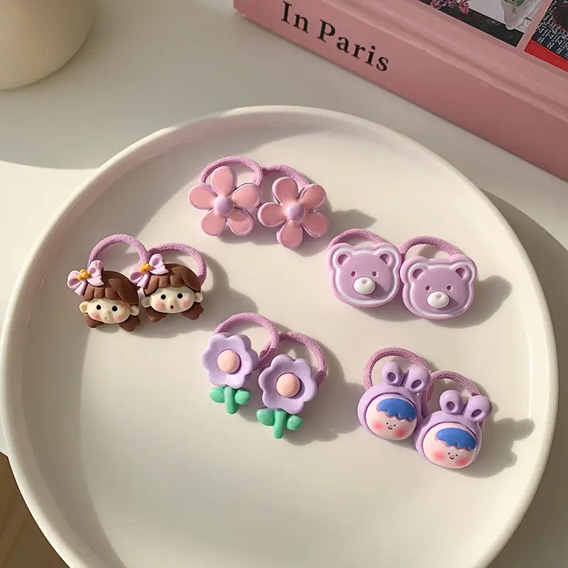 Pink Cartoon Baby Hair Bands Set of 2 - Image 4