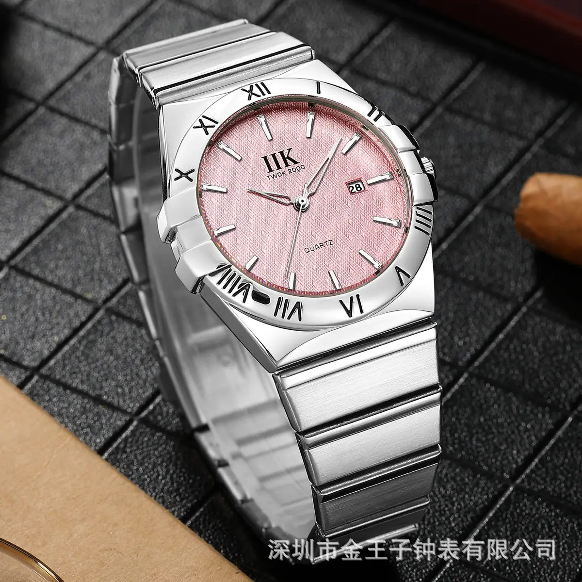 IIK Light Blue Quartz Steel Strap Watch for Men Women - Image 11