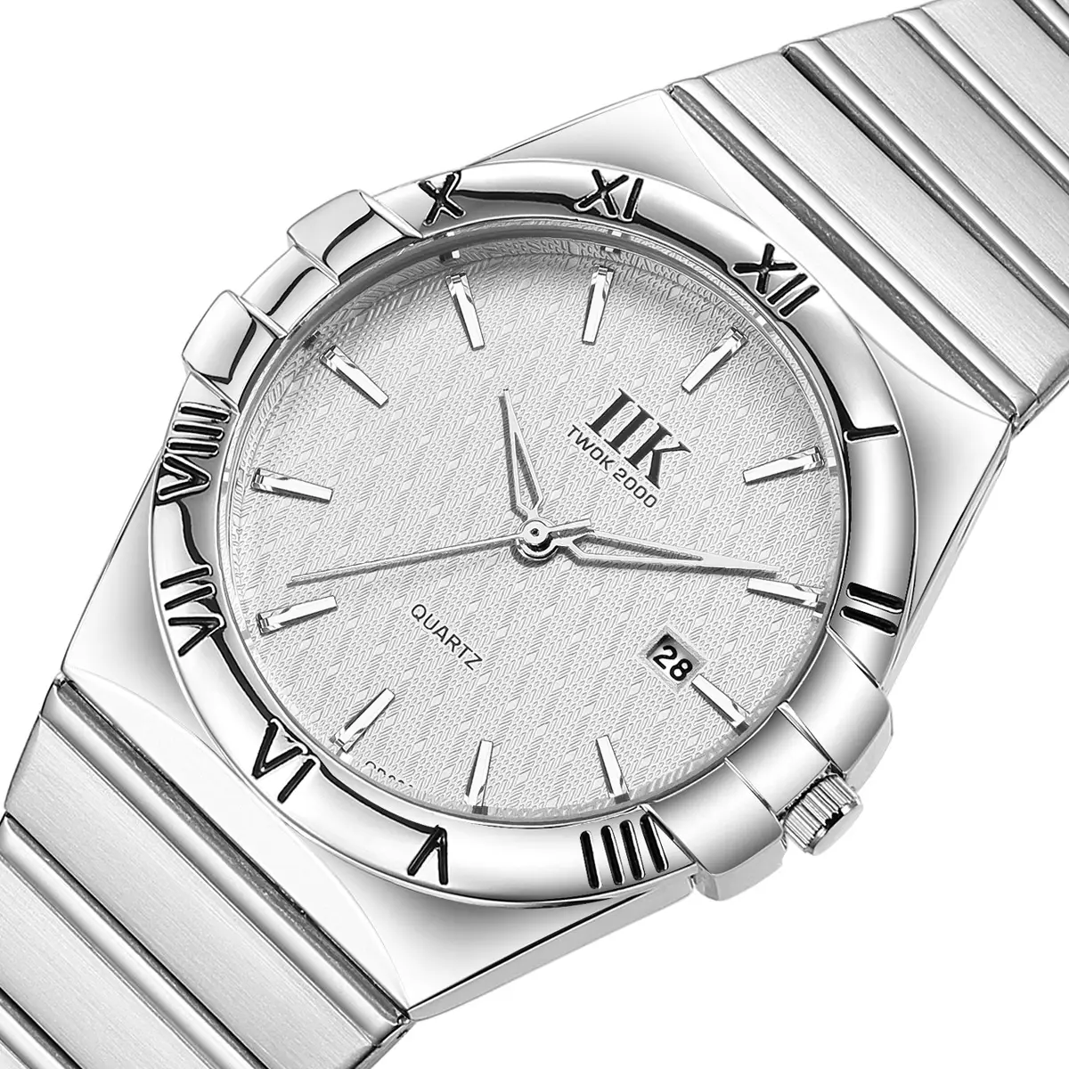 IIK Light Blue Quartz Steel Strap Watch for Men Women - Image 13