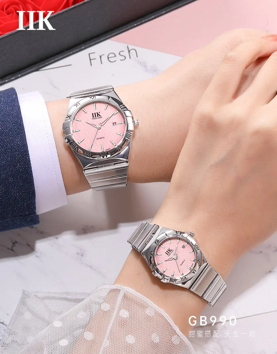 IIK Light Blue Quartz Steel Strap Watch for Men Women — feature 2