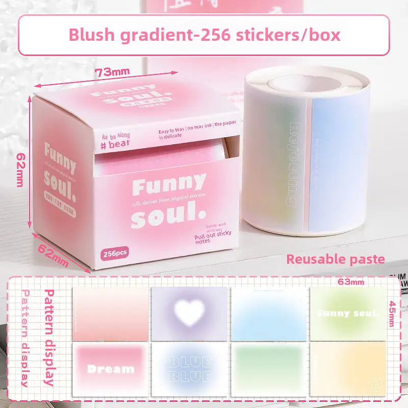 Kaba Bear Pull-Out Sticky Notes with High Appearance and Wrong Question Sticky Notes for Students with Fully Sticky Index Label Stickers
