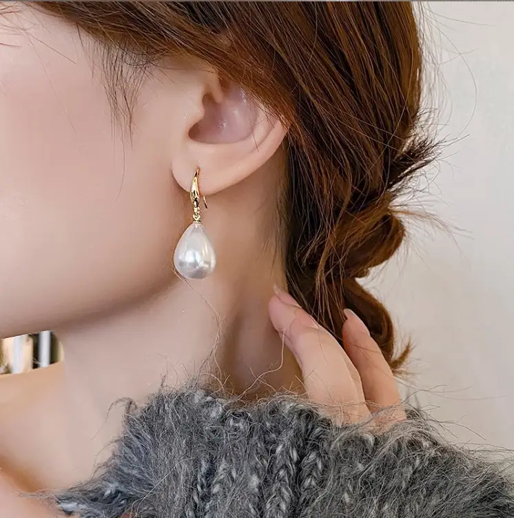 S925 Silver Pearl Water Drop Ear Hook Earrings - Image 5