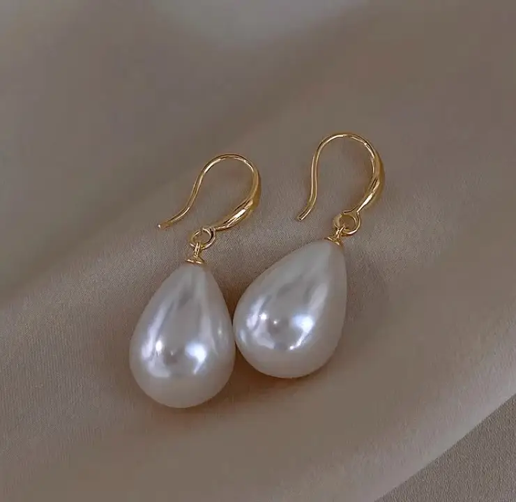S925 Silver Pearl Water Drop Ear Hook Earrings — feature 4