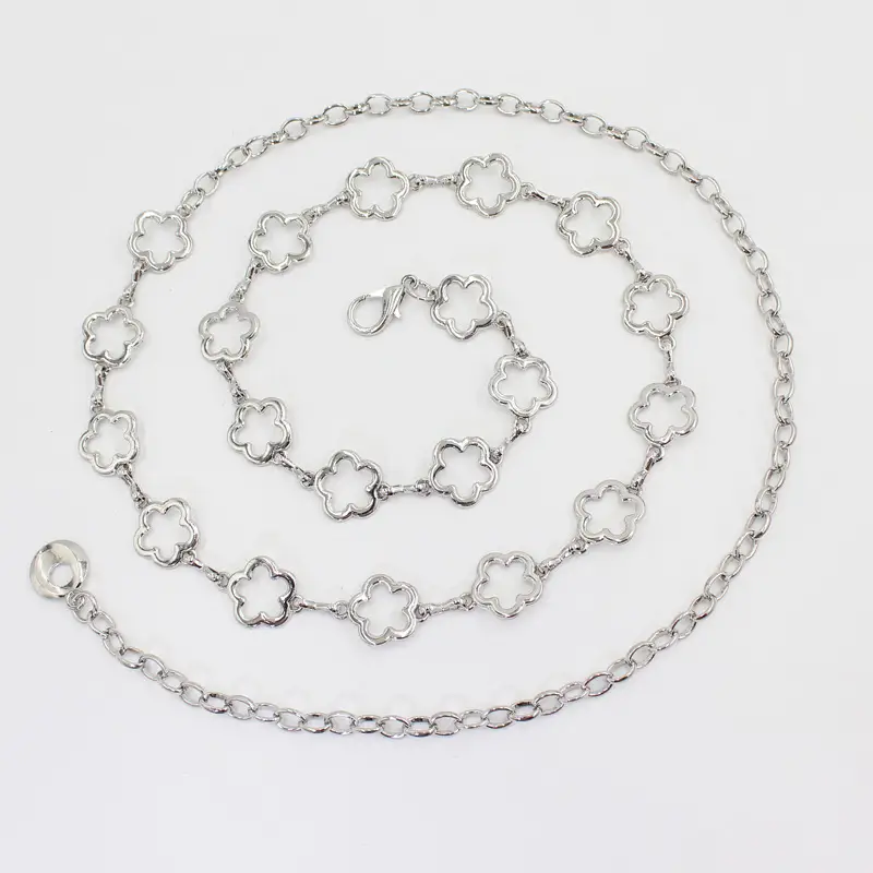 Gold Hollow Flower Waist Chain for Women