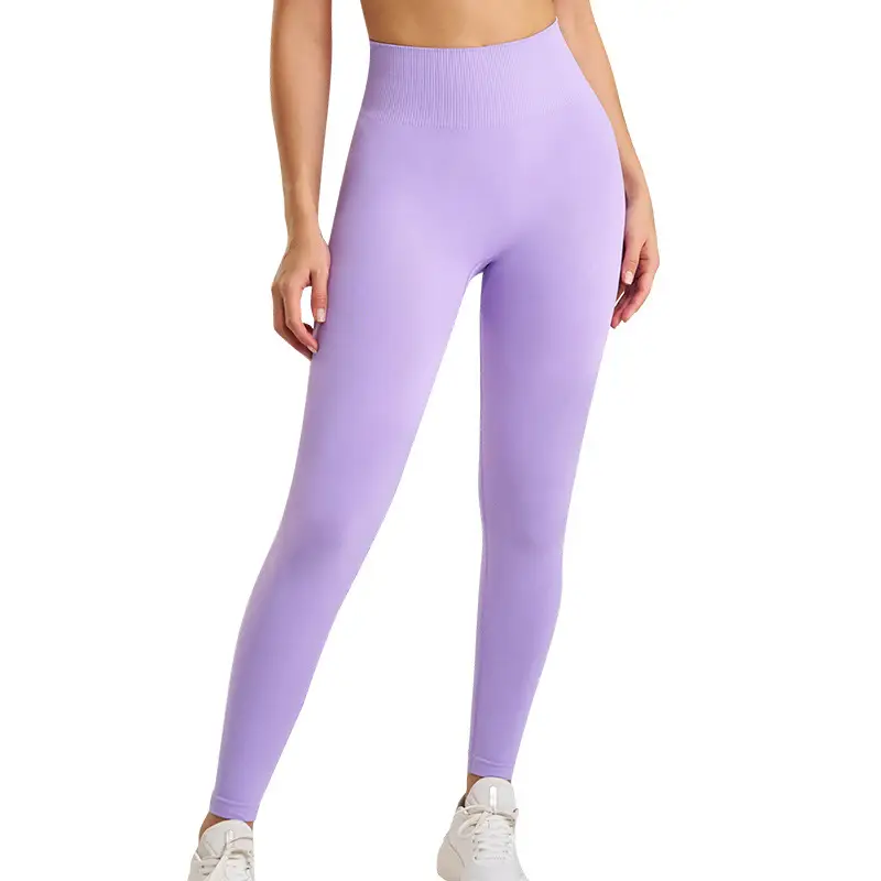 Peach Tight-Fitting Yoga Pants with High Waist Design - Image 20