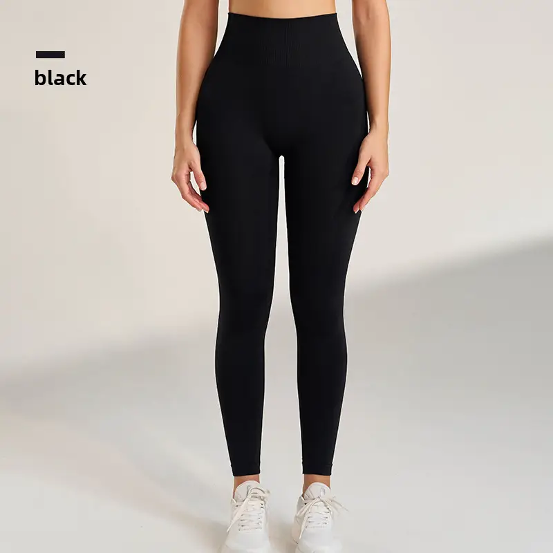 Peach Tight-Fitting Yoga Pants with High Waist Design - Image 7