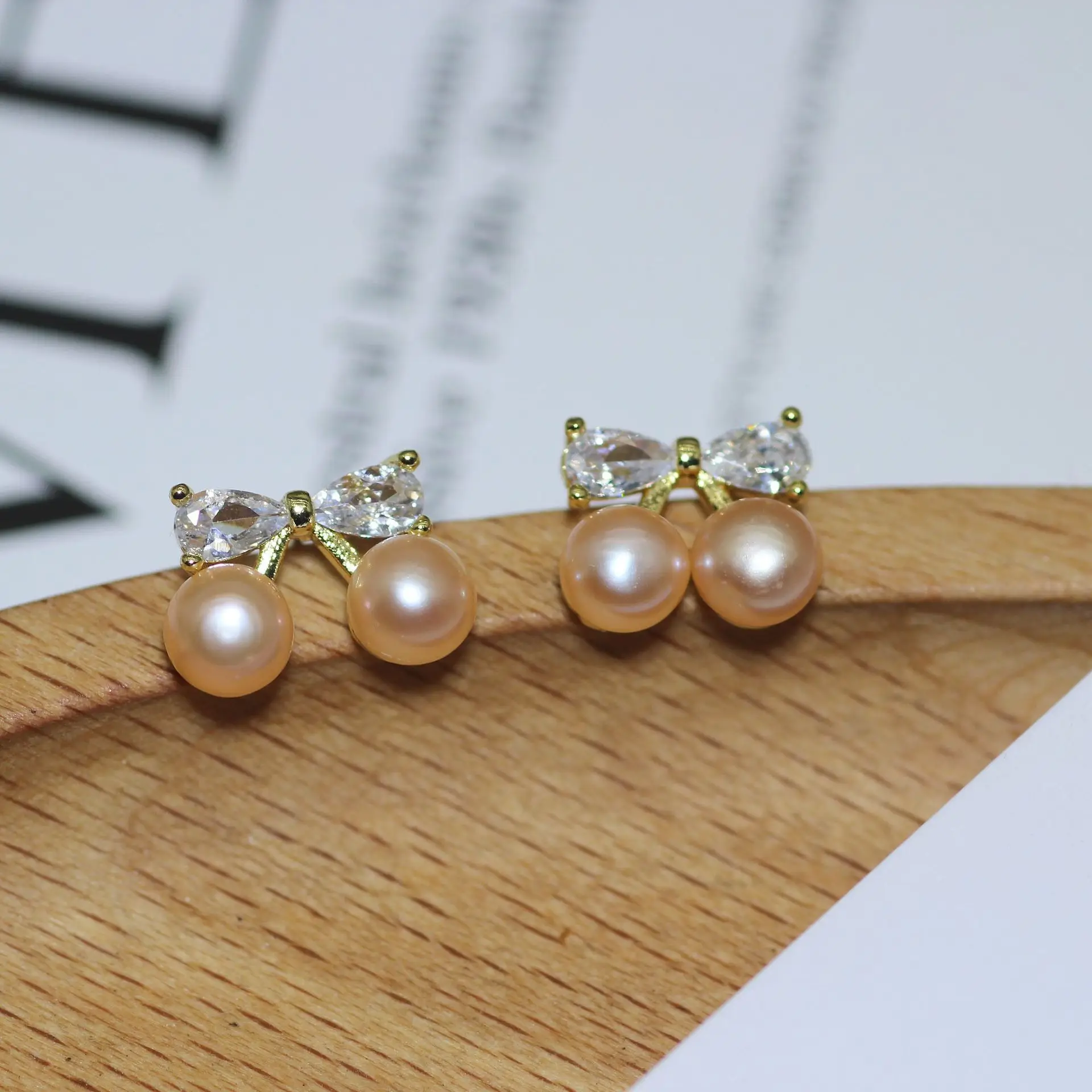 S925 Silver Bow Earrings with Pearl Accents