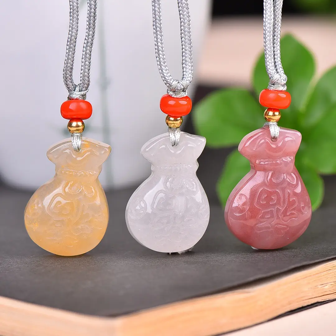 Jade Lucky Bag Necklace Set of 3 Colors - Image 4