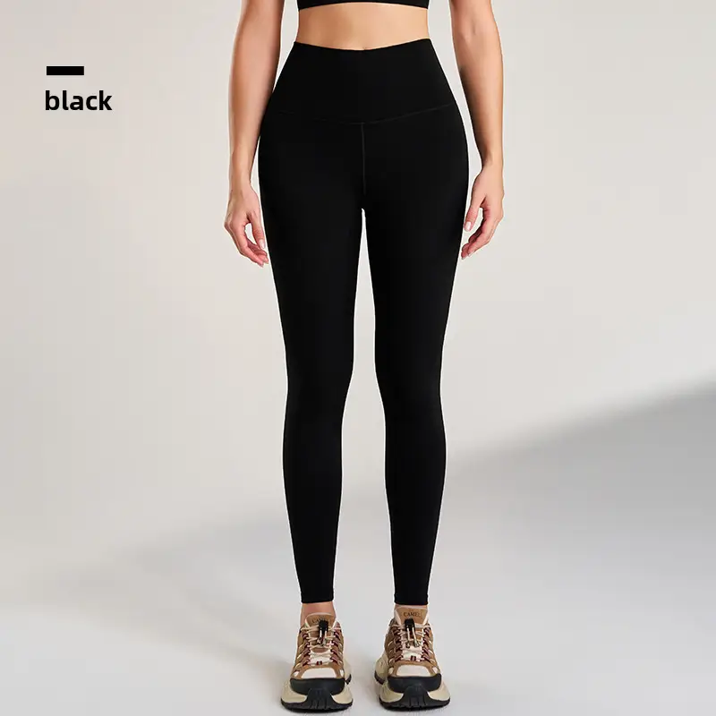 Black High Waist Yoga Pants for Women European American Fit