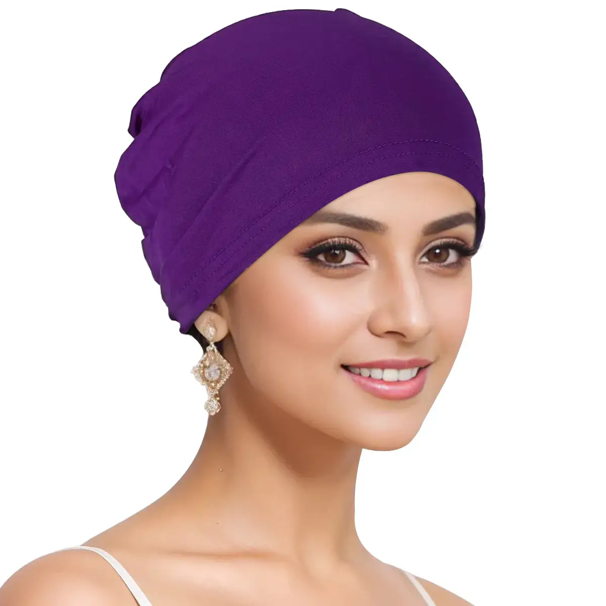Blue Muslim Women's Base Headscarf Hat - Image 10