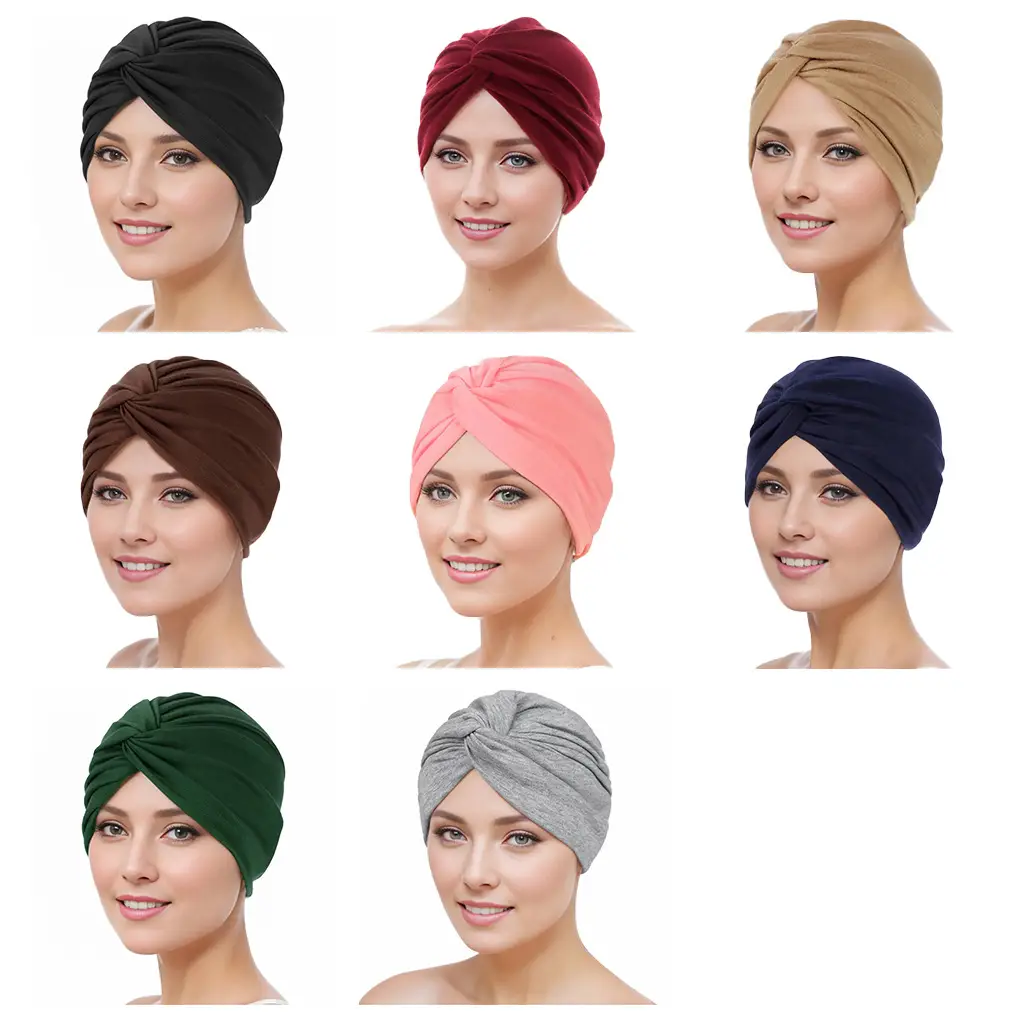 New Blue Elastic Cross Twist Headscarf for Women - Image 20