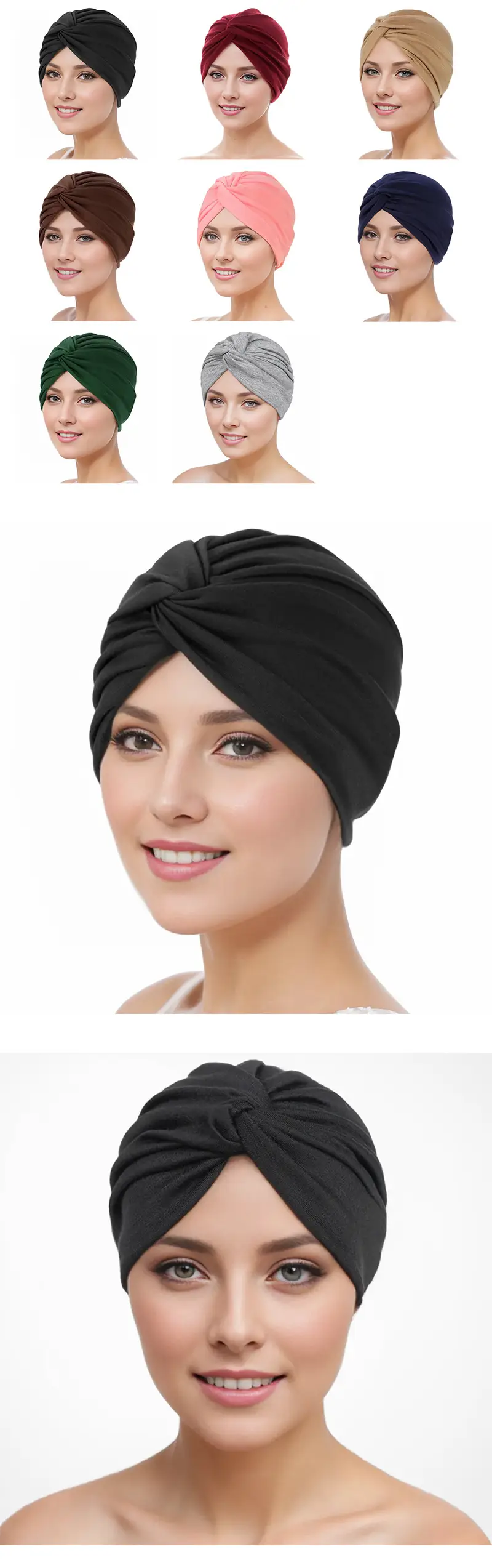 New Blue Elastic Cross Twist Headscarf for Women — feature 3