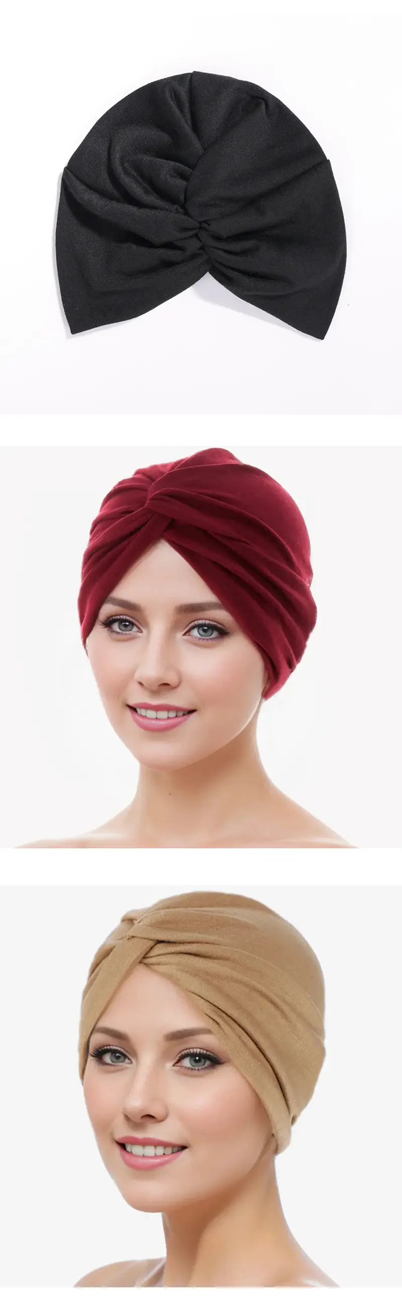 New Blue Elastic Cross Twist Headscarf for Women — feature 4