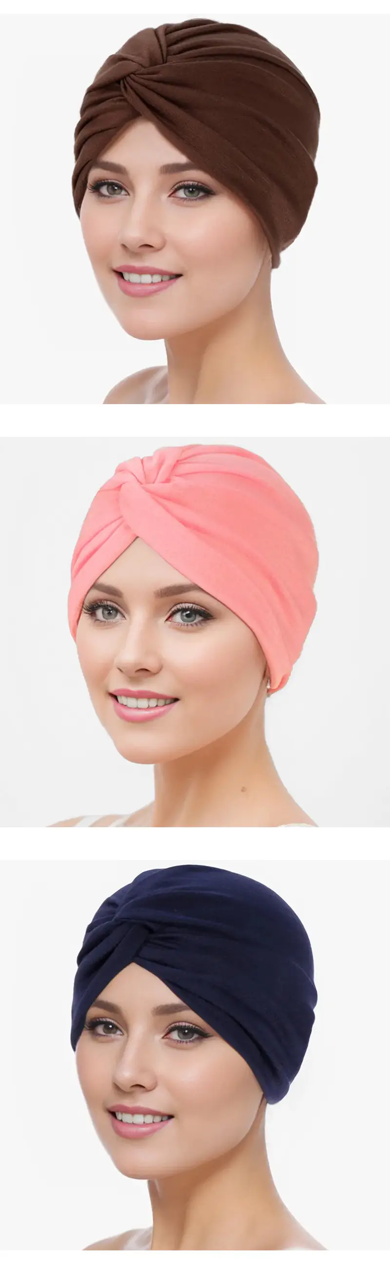 New Blue Elastic Cross Twist Headscarf for Women — feature 5