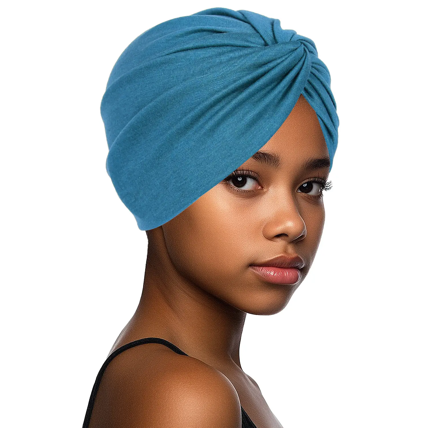 New Blue Elastic Cross Twist Headscarf for Women - Image 13