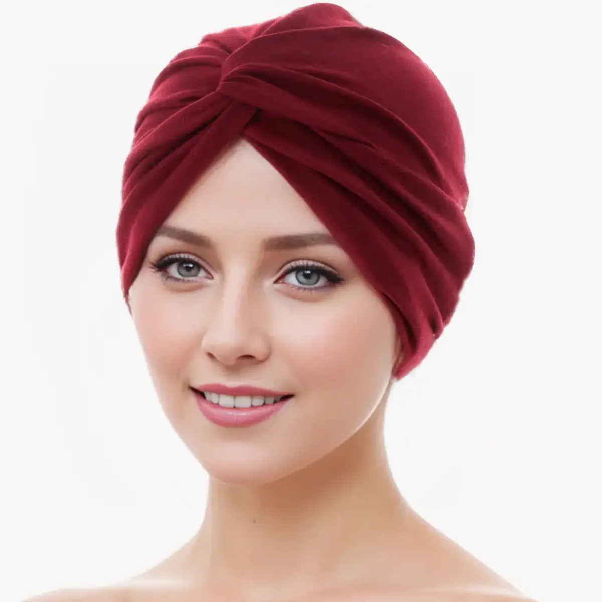 New Blue Elastic Cross Twist Headscarf for Women - Image 2