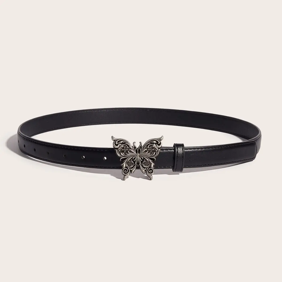Women's Metal Butterfly Belt Brown Retro Style