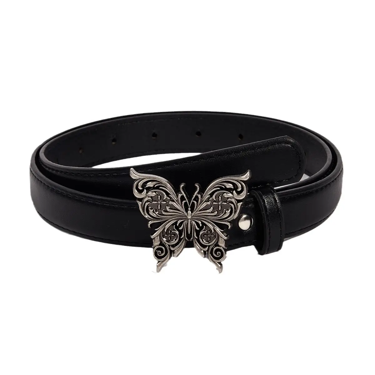 Women's Metal Butterfly Belt Brown Retro Style