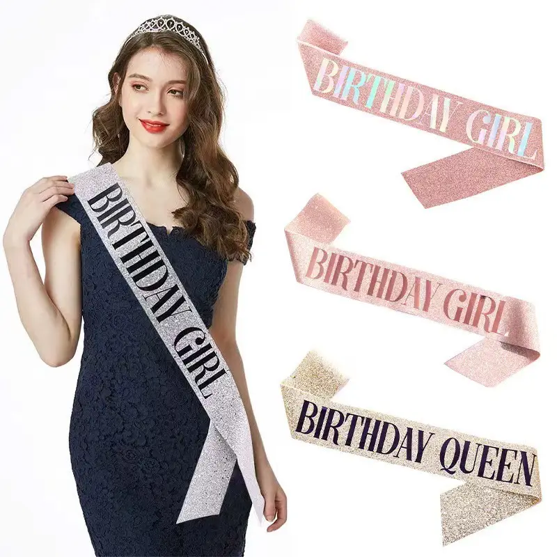 Rose Gold Crystal Crown Headband for Girls Birthday Party - Image 11