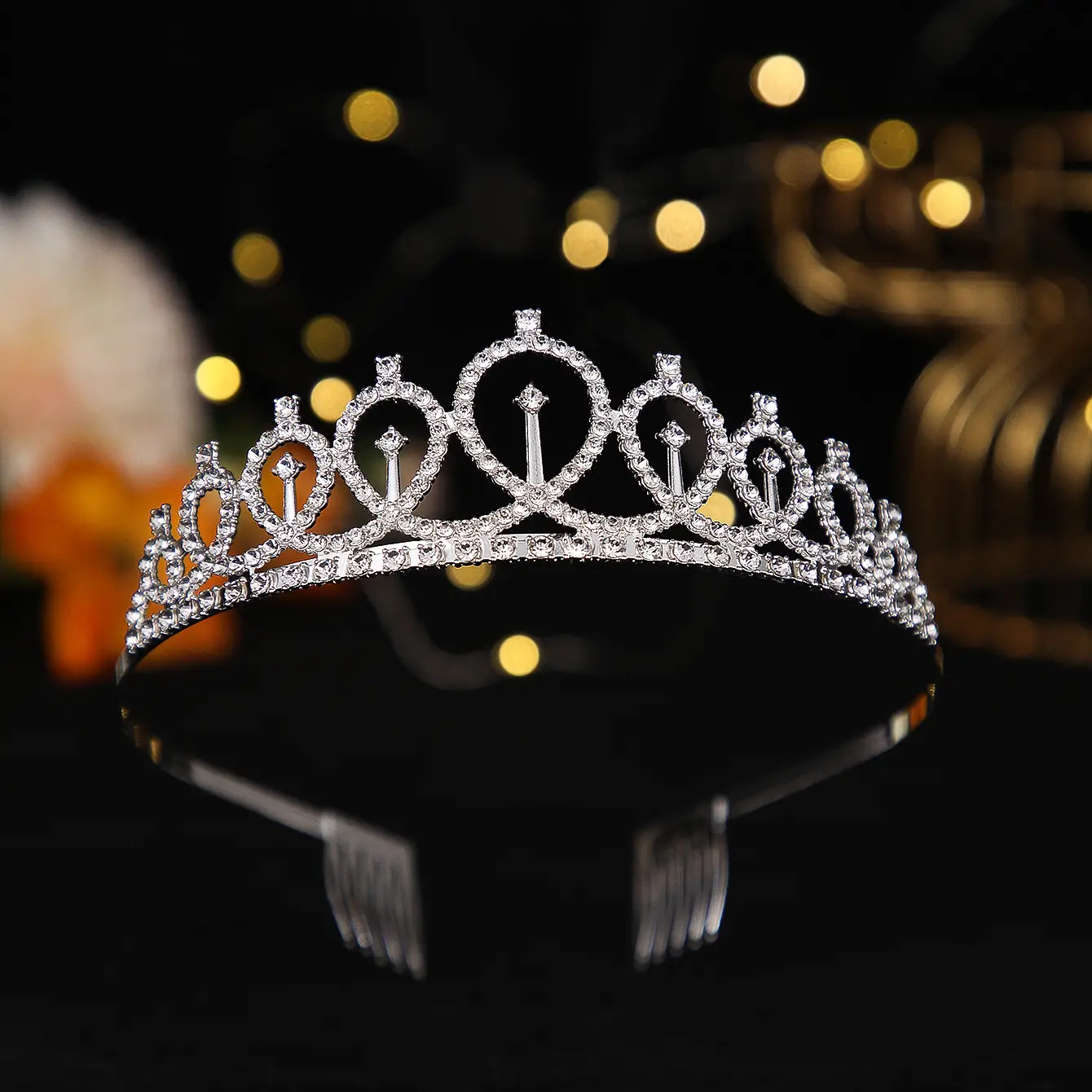 Rose Gold Crystal Crown Headband for Girls Birthday Party — feature 6