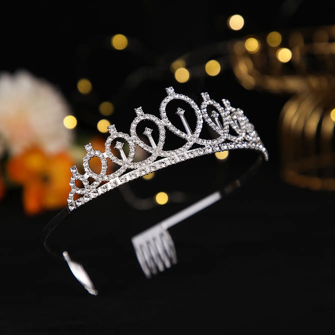 Rose Gold Crystal Crown Headband for Girls Birthday Party — feature 7