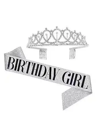 Rose Gold Crystal Crown Headband for Girls Birthday Party - Image 8