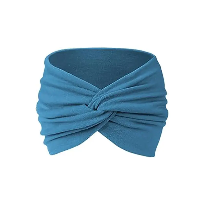 Women's Black Elastic Yoga Headscarf Wide Fit Multi-Color