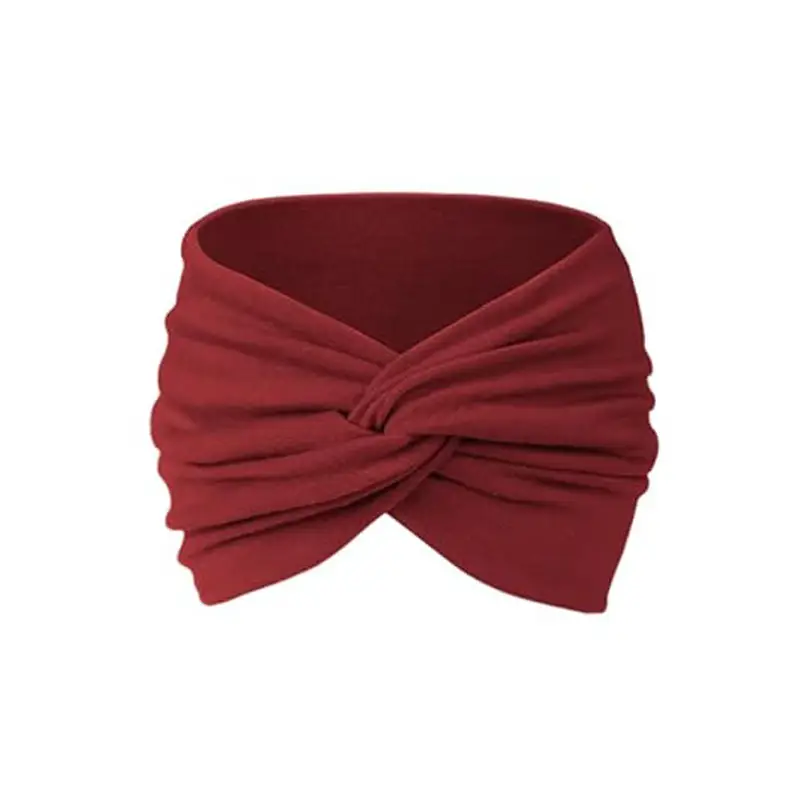 Women's Black Elastic Yoga Headscarf Wide Fit Multi-Color