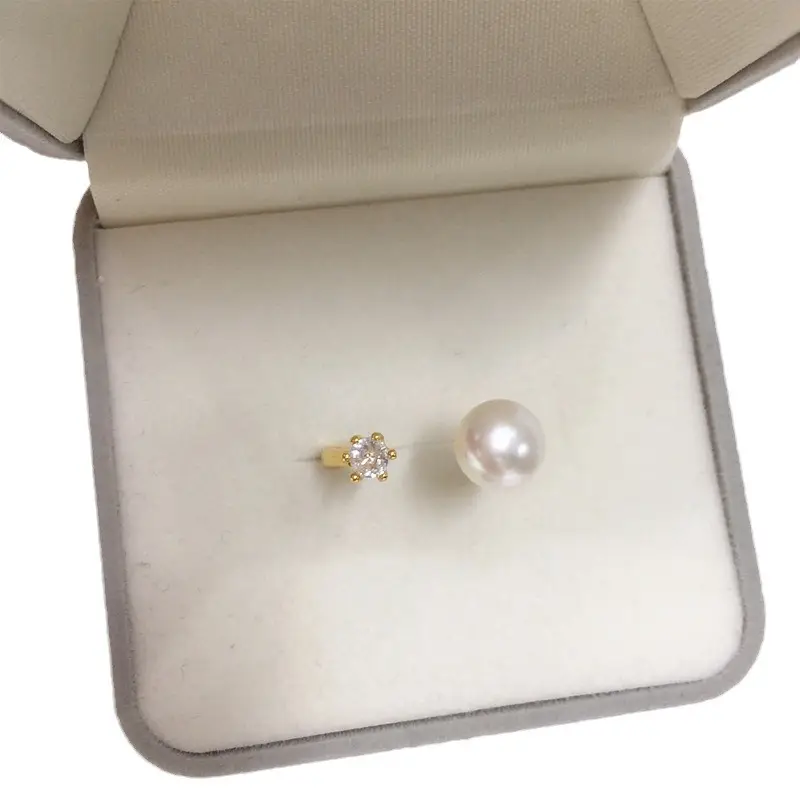 18K Gold Plated Pearl Ring with Zircon Accent - Image 7