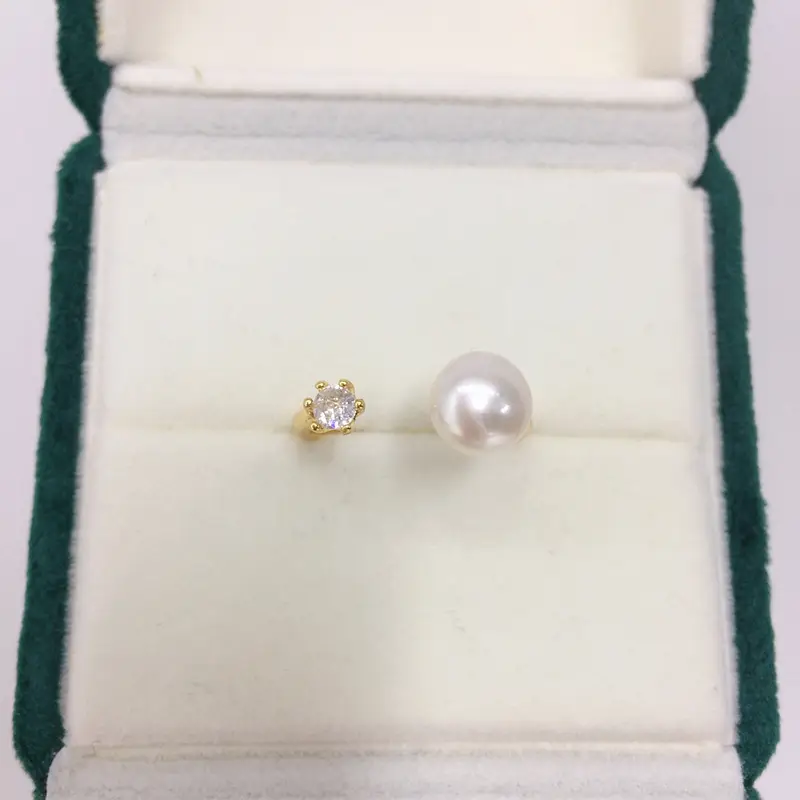 18K Gold Plated Pearl Ring with Zircon Accent — feature 5
