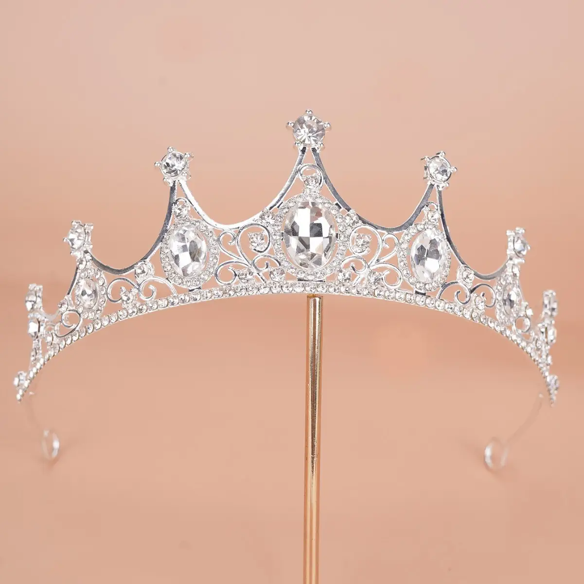 Princess Crown with Rhinestones for Bridal Wear - Image 8