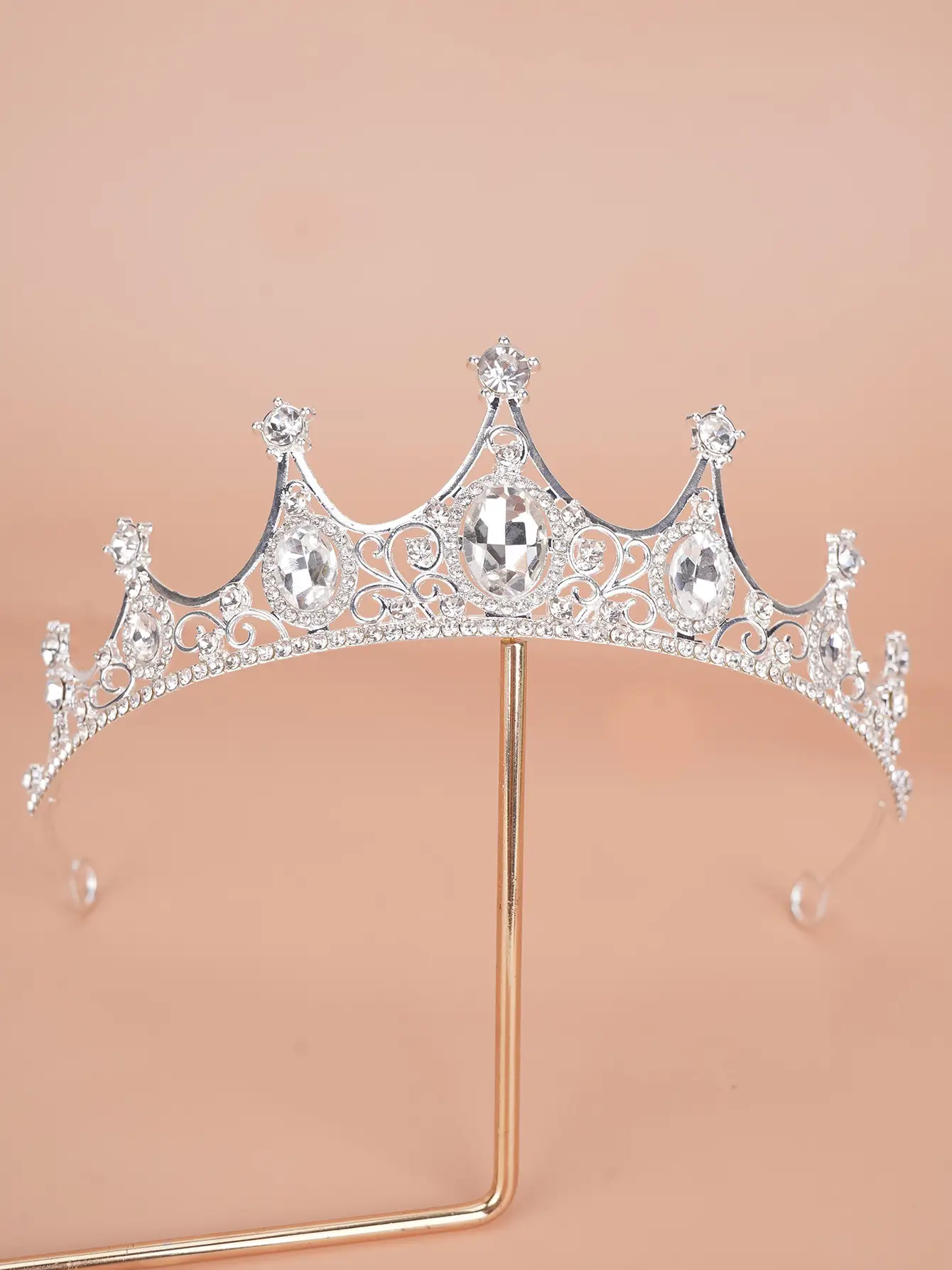 Princess Crown with Rhinestones for Bridal Wear — feature 1