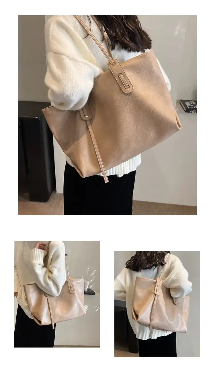 Korean Style Brown Leather Tote Bag for Women β feature 10