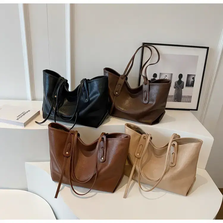 Korean Style Brown Leather Tote Bag for Women β feature 13