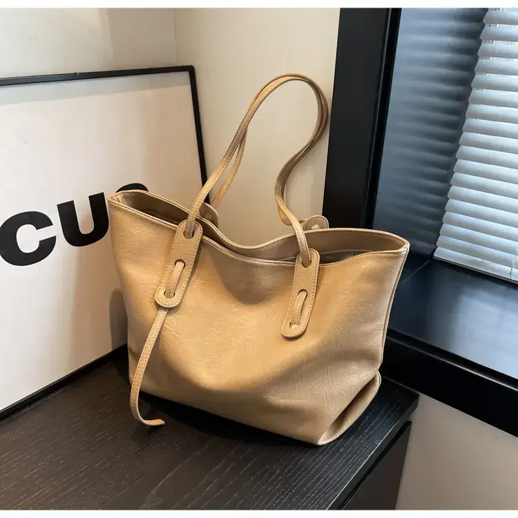 Korean Style Brown Leather Tote Bag for Women β feature 18
