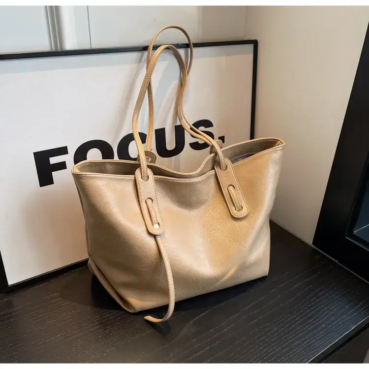 Korean Style Brown Leather Tote Bag for Women β feature 19