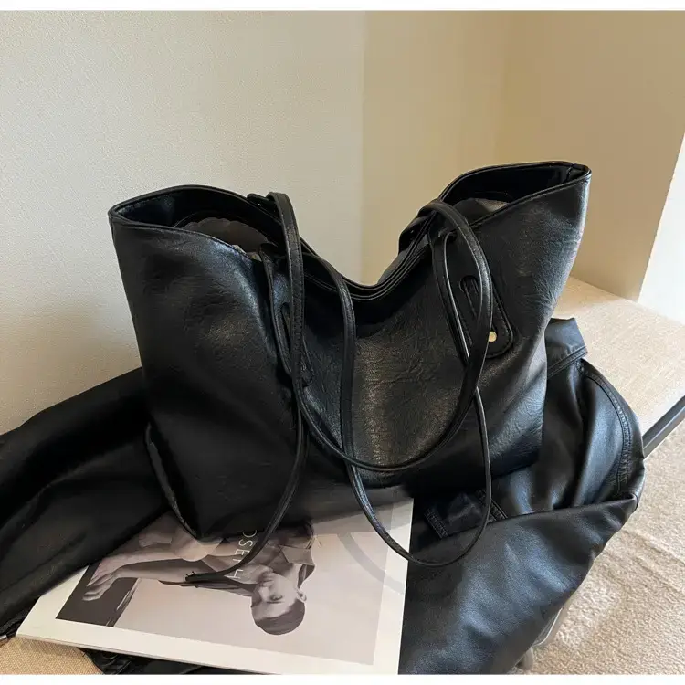 Korean Style Brown Leather Tote Bag for Women β feature 22