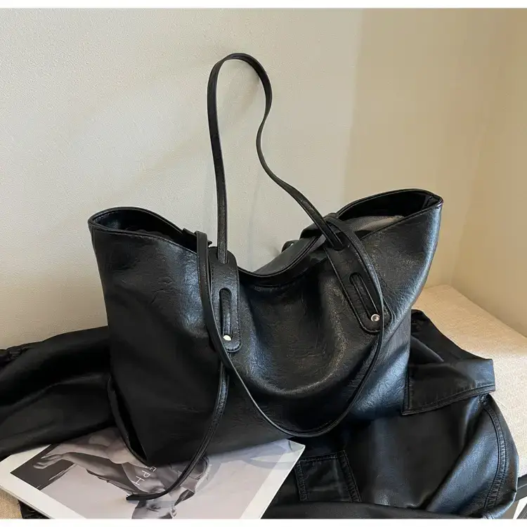 Korean Style Brown Leather Tote Bag for Women β feature 23