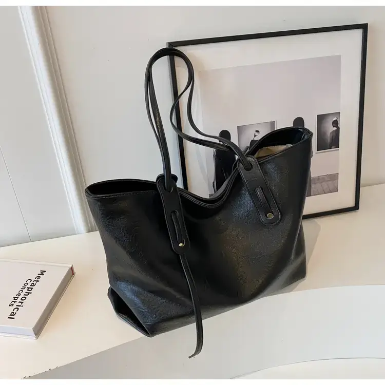 Korean Style Brown Leather Tote Bag for Women β feature 29