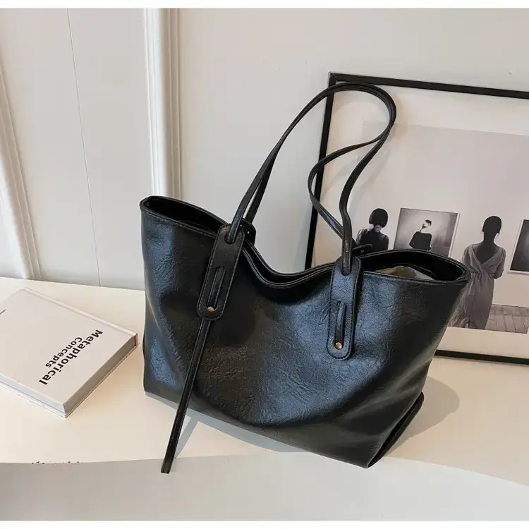 Korean Style Brown Leather Tote Bag for Women β feature 30