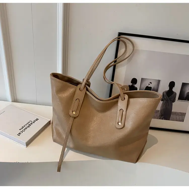 Korean Style Brown Leather Tote Bag for Women β feature 32