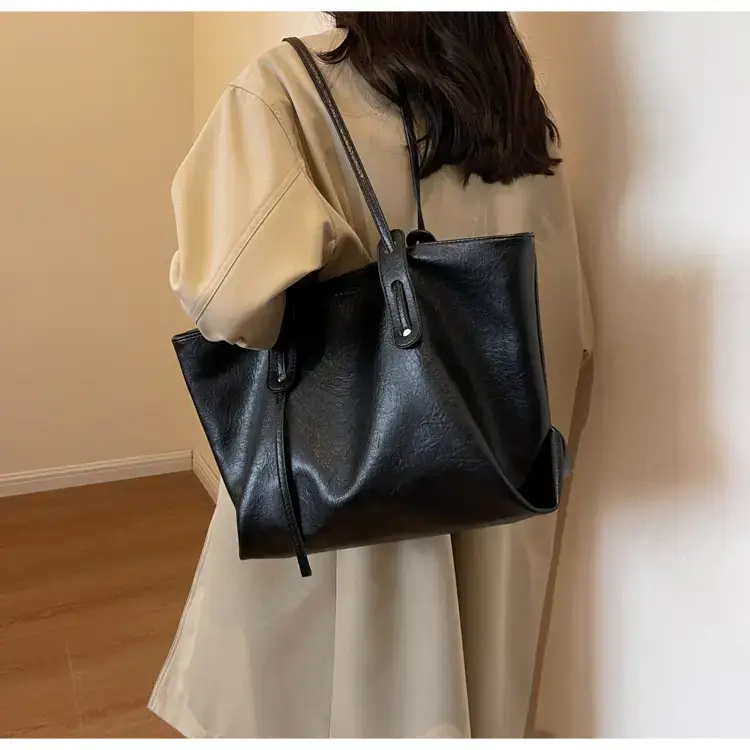 Korean Style Brown Leather Tote Bag for Women β feature 34