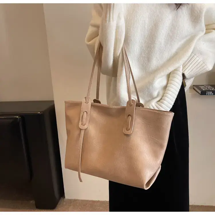 Korean Style Brown Leather Tote Bag for Women β feature 45