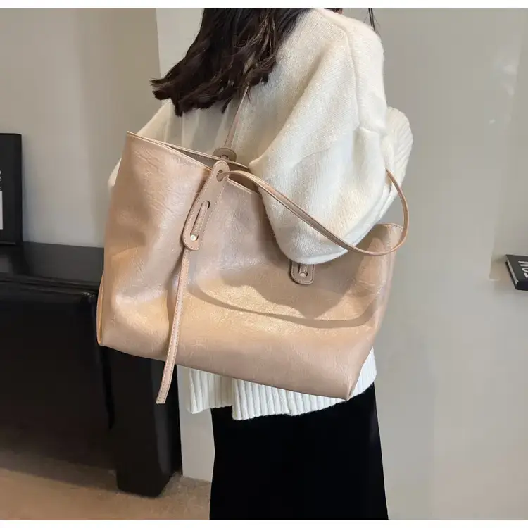 Korean Style Brown Leather Tote Bag for Women β feature 46